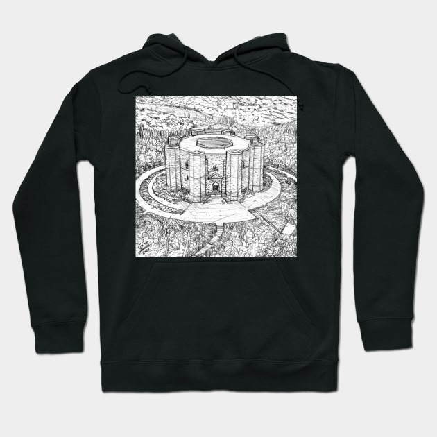 CASTEL DEL MONTE - APULIA - ITALY - pencil portrait .1 Hoodie by lautir